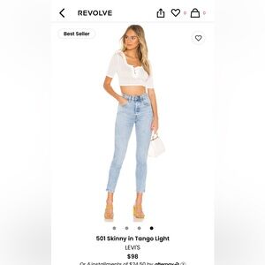Levi’s 501’s skinny light wash